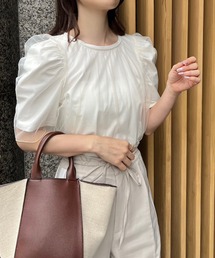 one after another NICE CLAUP | チュールかけTシャツ(Tシャツ/カットソー)