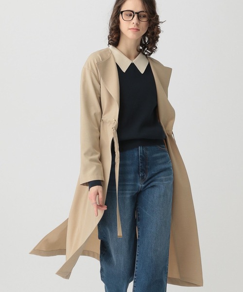 saloon（サルーン）の「SALOON(サルーン)/ドロストノーカラーコート（ノーカラーコート・レディース・ベージュ/アイボリー・FREE）」の11枚目の写真