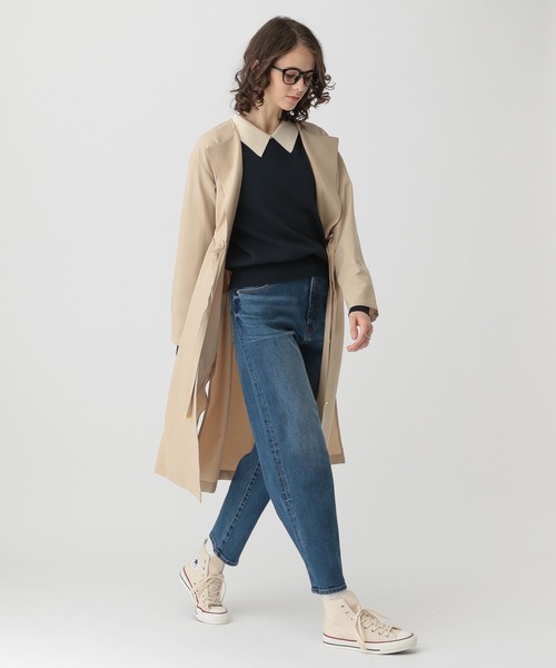 saloon（サルーン）の「SALOON(サルーン)/ドロストノーカラーコート（ノーカラーコート・レディース・ベージュ/アイボリー・FREE）」の12枚目の写真