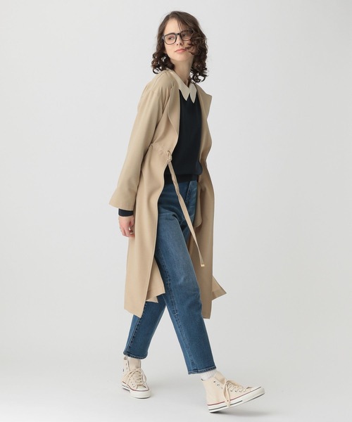 saloon（サルーン）の「SALOON(サルーン)/ドロストノーカラーコート（ノーカラーコート・レディース・ベージュ/アイボリー・FREE）」の13枚目の写真