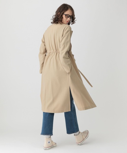 saloon（サルーン）の「SALOON(サルーン)/ドロストノーカラーコート（ノーカラーコート・レディース・ベージュ/アイボリー・FREE）」の14枚目の写真