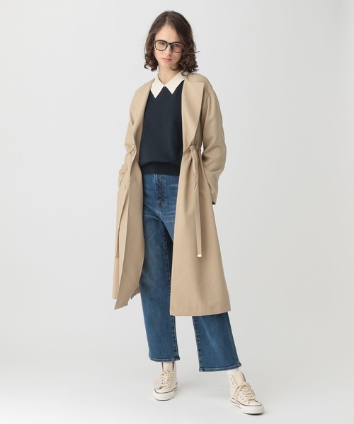 saloon（サルーン）の「SALOON(サルーン)/ドロストノーカラーコート（ノーカラーコート・レディース・ベージュ/アイボリー・FREE）」の15枚目の写真