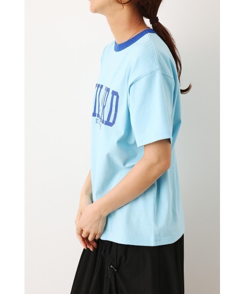 RODEO CROWNS WIDE BOWL（ロデオクラウンズワイドボウル）の「カレッジアソートリンガーTシャツ（Tシャツ/カットソー・レディース・オフホワイト/ライトブルー/ライトカーキ/ネイビー・FREE）」の14枚目の写真