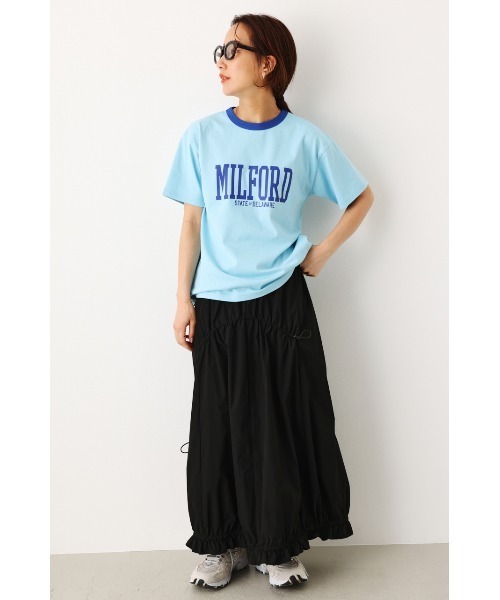 RODEO CROWNS WIDE BOWL（ロデオクラウンズワイドボウル）の「カレッジアソートリンガーTシャツ（Tシャツ/カットソー・レディース・オフホワイト/ライトブルー/ライトカーキ/ネイビー・FREE）」の17枚目の写真
