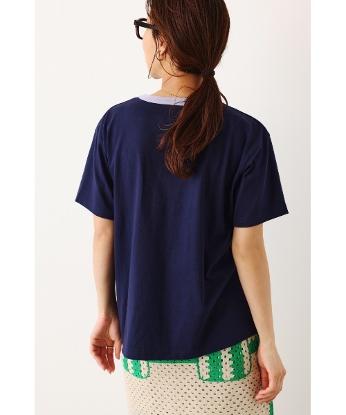 RODEO CROWNS WIDE BOWL（ロデオクラウンズワイドボウル）の「カレッジアソートリンガーTシャツ（Tシャツ/カットソー・レディース・オフホワイト/ライトブルー/ライトカーキ/ネイビー・FREE）」の12枚目の写真