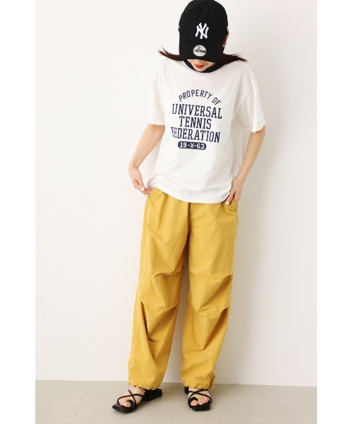 RODEO CROWNS WIDE BOWL（ロデオクラウンズワイドボウル）の「カレッジアソートリンガーTシャツ（Tシャツ/カットソー・レディース・オフホワイト/ライトブルー/ライトカーキ/ネイビー・FREE）」の7枚目の写真