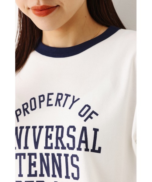 RODEO CROWNS WIDE BOWL（ロデオクラウンズワイドボウル）の「カレッジアソートリンガーTシャツ（Tシャツ/カットソー・レディース・オフホワイト/ライトブルー/ライトカーキ/ネイビー・FREE）」の10枚目の写真