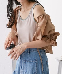 リネンタッチボレロブラウス ＜Le temps riche＞