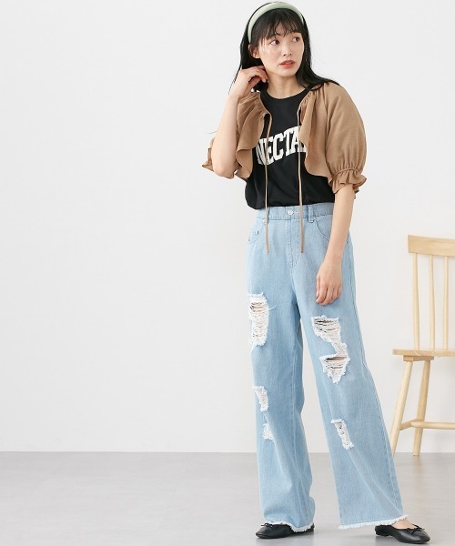 Le temps riche(ルタンリッシュ)の「リネンタッチボレロブラウス <Le temps riche>(シャツ/ブラウス・レディース・ブラック/モカ・L/LL/M)」の17枚目の写真