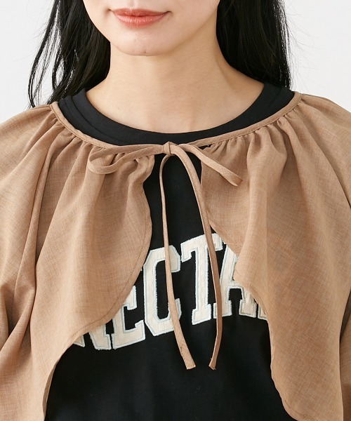 Le temps riche(ルタンリッシュ)の「リネンタッチボレロブラウス <Le temps riche>(シャツ/ブラウス・レディース・ブラック/モカ・L/LL/M)」の13枚目の写真