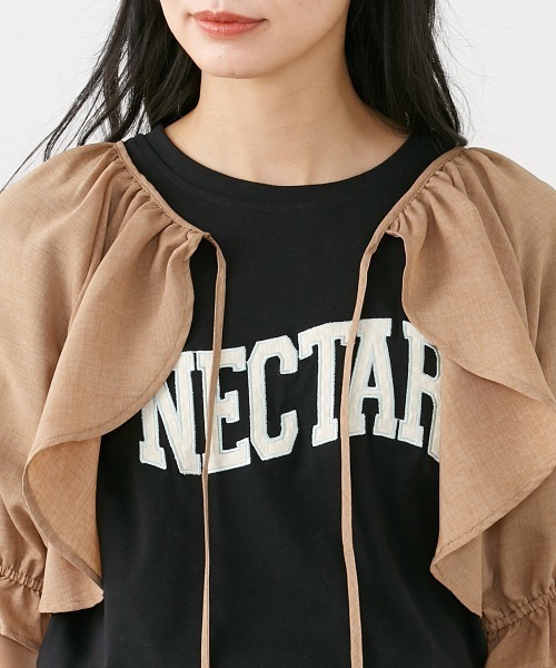 Le temps riche(ルタンリッシュ)の「リネンタッチボレロブラウス <Le temps riche>(シャツ/ブラウス・レディース・ブラック/モカ・L/LL/M)」の9枚目の写真