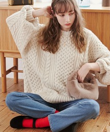 ANGIE | 【2023AW】オーバーサイズケーブルニット(ニット/セーター)