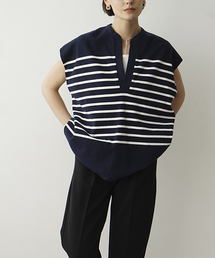 CLANE | 【CLANE/クラネ】WIDE HENLEY N/S BORDER TOPS：トップス(Tシャツ/カットソー)