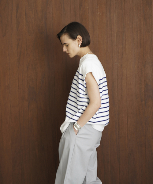 CLANE(クラネ)の「【CLANE/クラネ】WIDE HENLEY N/S BORDER TOPS:トップス(Tシャツ/カットソー・レディース・ホワイト/ベージュ/ネイビー・SMALL)」の10枚目の写真