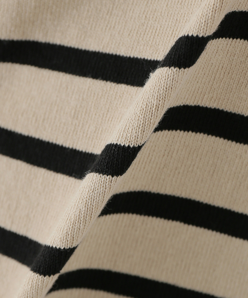 CLANE(クラネ)の「【CLANE/クラネ】WIDE HENLEY N/S BORDER TOPS:トップス(Tシャツ/カットソー・レディース・ホワイト/ベージュ/ネイビー・SMALL)」の14枚目の写真