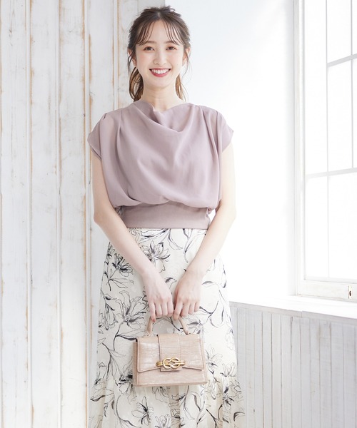 トゥエルブアジェンダ 12Twelve Agenda ドレープネックインナー付プルオーバー （オフホワイト） SALE】ドレープネックインナー付プルオーバー - 12Twelve Agenda