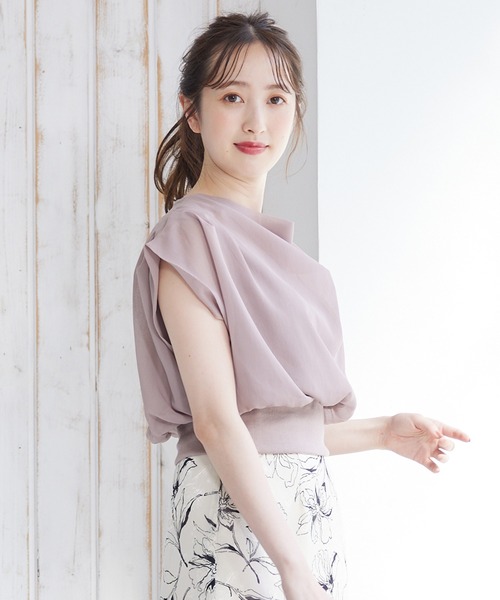 12Twelve Agenda（トゥエルブ　アジェンダ）の「ドレープネックインナー付プルオーバー（Tシャツ/カットソー・レディース・アイボリー/チャコールグレー/ベージュ/ネイビー/オフホワイト/ブルー・M）」の17枚目の写真