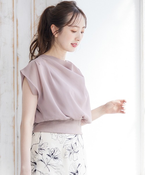 12Twelve Agenda（トゥエルブ　アジェンダ）の「ドレープネックインナー付プルオーバー（Tシャツ/カットソー・レディース・アイボリー/チャコールグレー/ベージュ/ネイビー/オフホワイト/ブルー・M）」の19枚目の写真