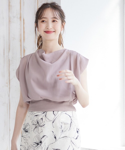 トゥエルブアジェンダ 12Twelve Agenda ドレープネックインナー付プルオーバー （オフホワイト） SALE】ドレープネックインナー付プルオーバー - 12Twelve Agenda