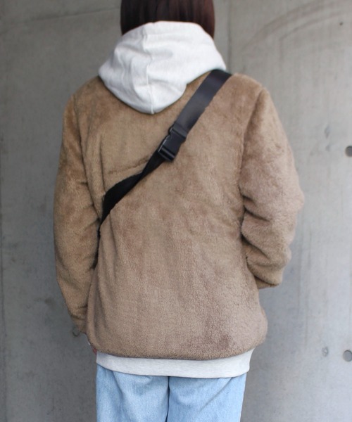 LOGOS park（ロゴスパーク）の「【LOGOS Park/ロゴス】  裏地付きシャギーボアジャケット（ダウンジャケット/コート・レディース・ワインレッド/ベージュ/モカ/スミクロ・M/L）」の16枚目の写真