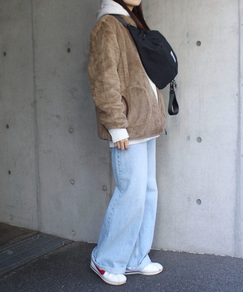 LOGOS park（ロゴスパーク）の「【LOGOS Park/ロゴス】  裏地付きシャギーボアジャケット（ダウンジャケット/コート・レディース・ワインレッド/ベージュ/モカ/スミクロ・M/L）」の18枚目の写真