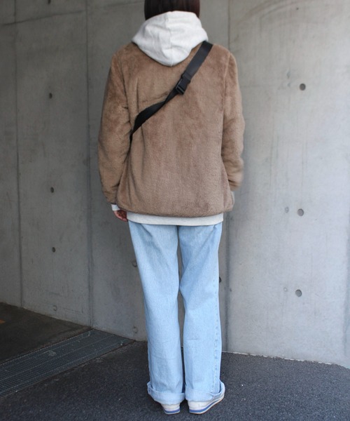 LOGOS park（ロゴスパーク）の「【LOGOS Park/ロゴス】  裏地付きシャギーボアジャケット（ダウンジャケット/コート・レディース・ワインレッド/ベージュ/モカ/スミクロ・M/L）」の19枚目の写真