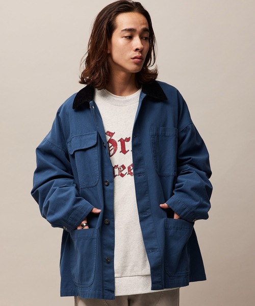 re_k by JUNRED（レクバイジュンレッド）の「re_k by JUNRED / ルーズコールカラーダックカバーオール（ブルゾン・メンズ・ブルー/チャコールグレー/ライトグレー・S/M/L）」の22枚目の写真