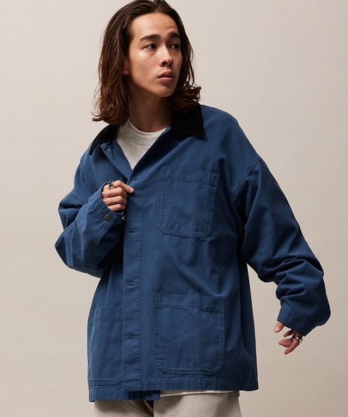 re_k by JUNRED（レクバイジュンレッド）の「re_k by JUNRED / ルーズコールカラーダックカバーオール（ブルゾン・メンズ・ブルー/チャコールグレー/ライトグレー・S/M/L）」の19枚目の写真