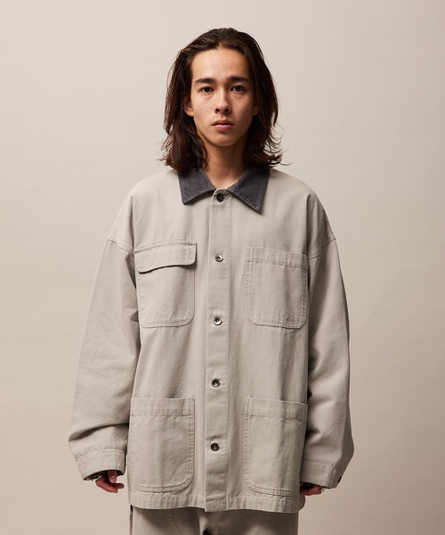 re_k by JUNRED（レクバイジュンレッド）の「re_k by JUNRED / ルーズコールカラーダックカバーオール（ブルゾン・メンズ・ブルー/チャコールグレー/ライトグレー・S/M/L）」の20枚目の写真