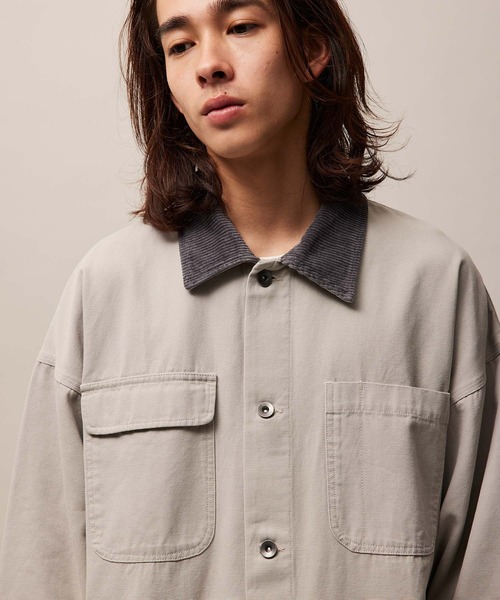 re_k by JUNRED（レクバイジュンレッド）の「re_k by JUNRED / ルーズコールカラーダックカバーオール（ブルゾン・メンズ・ブルー/チャコールグレー/ライトグレー・S/M/L）」の9枚目の写真