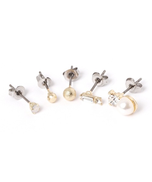 LAKOLE（ラコレ）の「ポイントパールピアス5点セット / 966399（ピアス（両耳用）・レディース・その他1/その他2・FREE）」の3枚目の写真