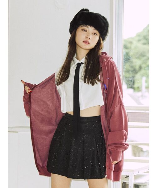 jouetie（ジュエティ）の「シャイニーミニスカート（スカート・レディース・シルバー/ブラック・MEDIUM）」の5枚目の写真