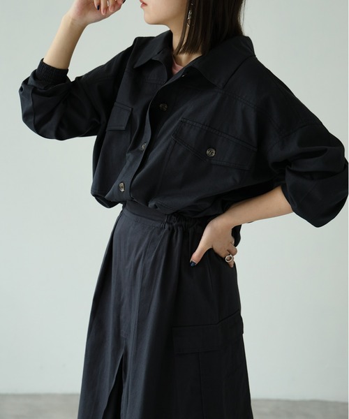 each(イーチ)の「ワークシャツジャケット【セット可】(その他トップス・レディース・チャコールグレー/ホワイト・FREE)」の18枚目の写真