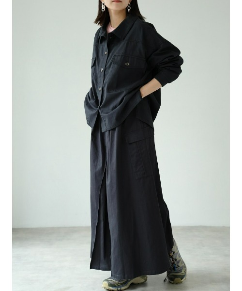 each(イーチ)の「ワークシャツジャケット【セット可】(その他トップス・レディース・チャコールグレー/ホワイト・FREE)」の16枚目の写真