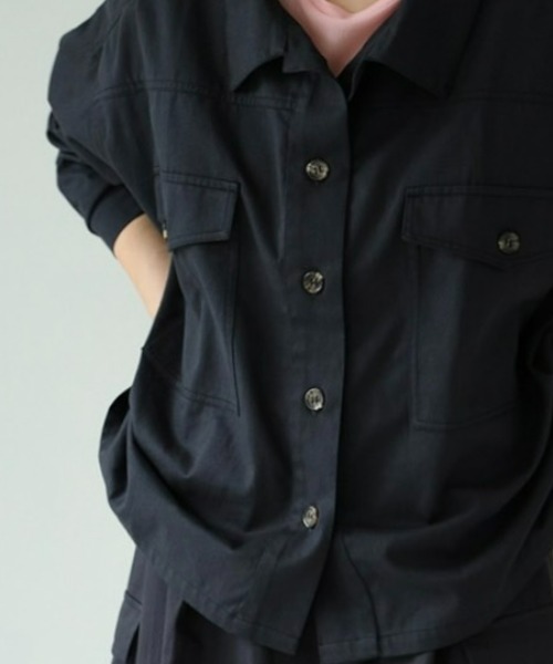 each(イーチ)の「ワークシャツジャケット【セット可】(その他トップス・レディース・チャコールグレー/ホワイト・FREE)」の19枚目の写真