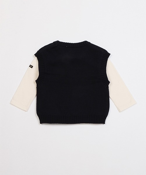 petit main（プティマイン）の「【Disney】ミッキー/ニットベストセット（アンサンブル・キッズ・アイボリー/ネイビー・120cm/110cm/130cm/90cm/100cm/80ｃｍ）」の3枚目の写真