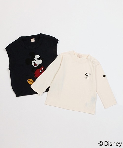 petit main（プティマイン）の「【Disney】ミッキー/ニットベストセット（アンサンブル・キッズ・アイボリー/ネイビー・120cm/110cm/130cm/90cm/100cm/80ｃｍ）」の4枚目の写真