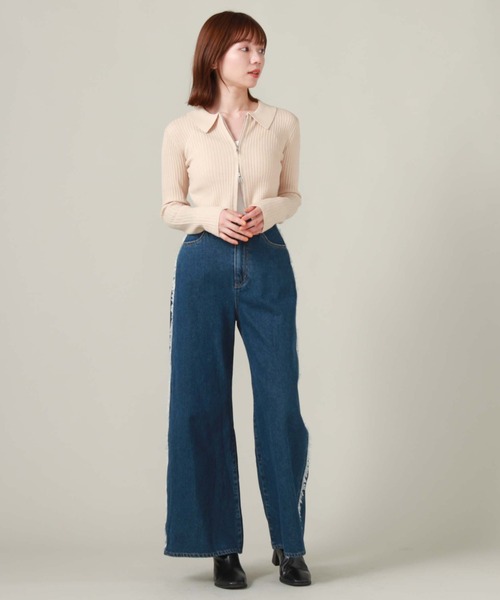 archives（アルシーヴ）の「衿付きＺＩＰプルオーバー（ニット/セーター・レディース・オレンジ/アイボリー/ブラック/グレー・MEDIUM）」の10枚目の写真