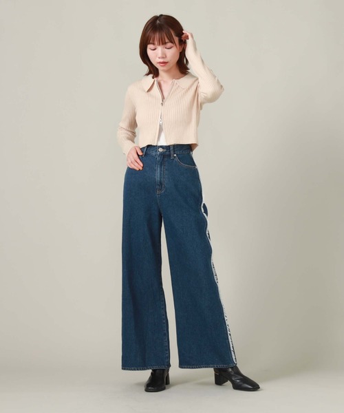 archives（アルシーヴ）の「衿付きＺＩＰプルオーバー（ニット/セーター・レディース・オレンジ/アイボリー/ブラック/グレー・MEDIUM）」の12枚目の写真