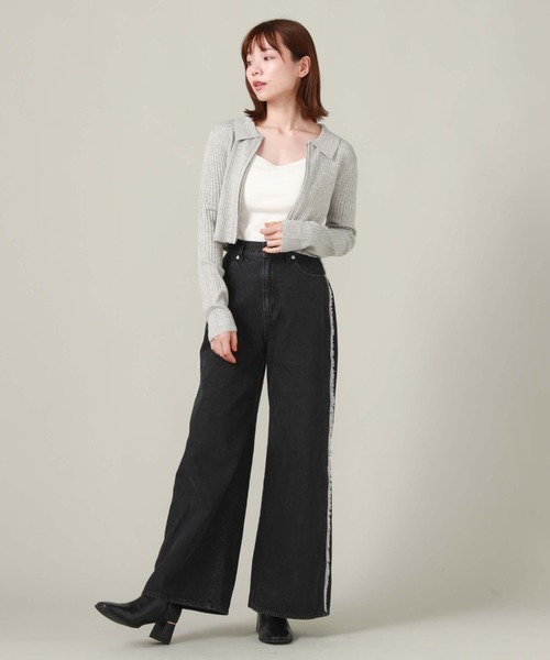 archives（アルシーヴ）の「衿付きＺＩＰプルオーバー（ニット/セーター・レディース・オレンジ/アイボリー/ブラック/グレー・MEDIUM）」の18枚目の写真