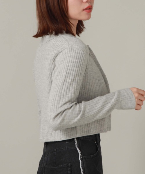 archives（アルシーヴ）の「衿付きＺＩＰプルオーバー（ニット/セーター・レディース・オレンジ/アイボリー/ブラック/グレー・MEDIUM）」の15枚目の写真