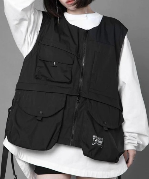 A‘gem 9（エージェムナイン）の「A'GEM/9 × .kom『吉業重工/ヨシザワジュウコウ』セパレートベスト（ベスト・メンズ・ブラック・M）」の10枚目の写真