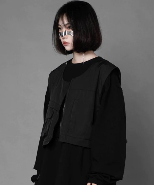 A‘gem 9（エージェムナイン）の「A'GEM/9 × .kom『吉業重工/ヨシザワジュウコウ』セパレートベスト（ベスト・メンズ・ブラック・M）」の5枚目の写真