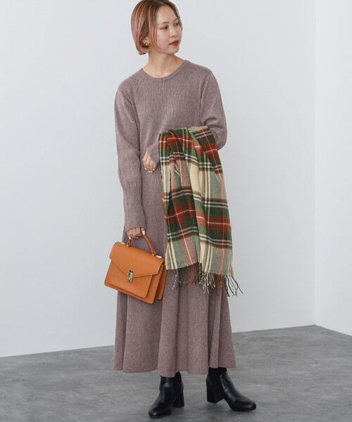 BEAMS HEART（ビームスハート）の「フレア ロング リブワンピース（手洗い可能）（ワンピース・レディース・ブラック/モカ/ダークグリーン・FREE）」の15枚目の写真