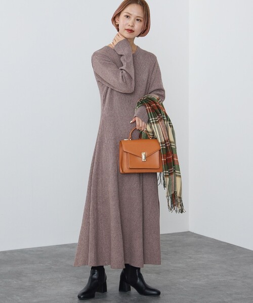 BEAMS HEART（ビームスハート）の「フレア ロング リブワンピース（手洗い可能）（ワンピース・レディース・ブラック/モカ/ダークグリーン・FREE）」の16枚目の写真