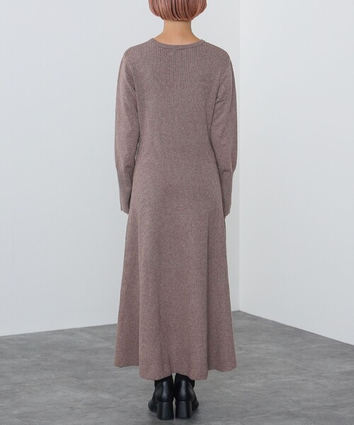 BEAMS HEART（ビームスハート）の「フレア ロング リブワンピース（手洗い可能）（ワンピース・レディース・ブラック/モカ/ダークグリーン・FREE）」の22枚目の写真