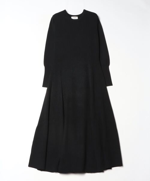 BEAMS HEART（ビームスハート）の「フレア ロング リブワンピース（手洗い可能）（ワンピース・レディース・ブラック/モカ/ダークグリーン・FREE）」の5枚目の写真