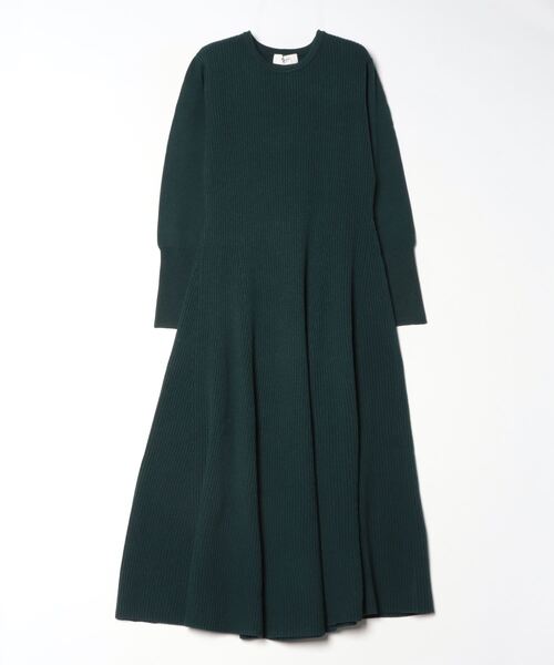 BEAMS HEART（ビームスハート）の「フレア ロング リブワンピース（手洗い可能）（ワンピース・レディース・ブラック/モカ/ダークグリーン・FREE）」の6枚目の写真