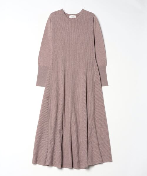 BEAMS HEART（ビームスハート）の「フレア ロング リブワンピース（手洗い可能）（ワンピース・レディース・ブラック/モカ/ダークグリーン・FREE）」の7枚目の写真