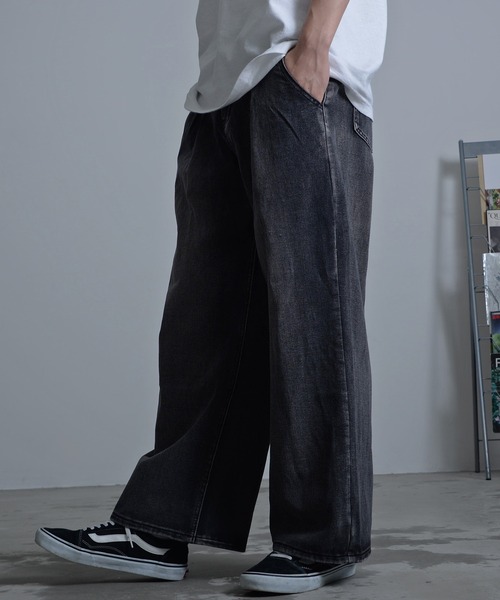 SILVER BULLET(シルバーバレット)の「『CavariA/キャバリア』デニムワイドパンツ(デニムパンツ・メンズ・ブラック/グレー/ブルー系1/インディゴブルー/ブラック系1/ブラウン/ケミカルウォッシュ/ブラック系2/ネイビー系2/ブルー系2/ブラック系3/ブラック系4・L/M/S)」の22枚目の写真
